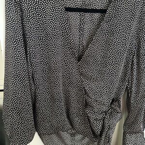 Zara Black and White Polka Dot Blouse